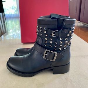Valentino Rockstud Leather Ankle Boots